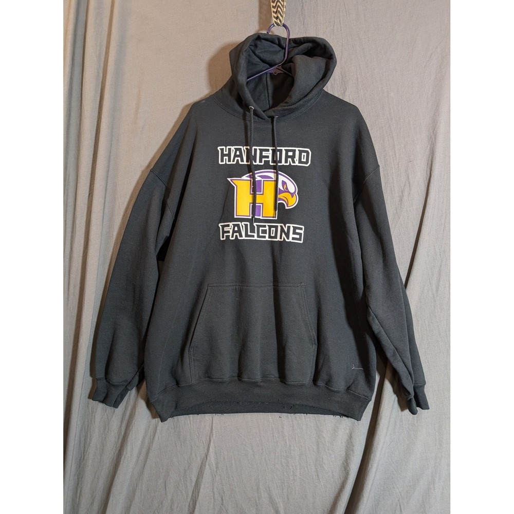 Port‎ & Company Hanford Falcons Mens 2XL Gray Hoodie Sweatshirt Pullover